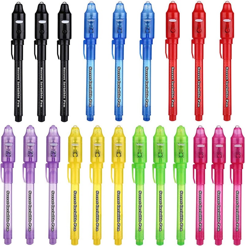 SCStyle Invisible Ink Pen 21Pcs with UV Light Magic Marker for Secret Messages, Writing Information for Birthdays, Easter, Halloween, Christmas Gifts for Students - Image 1